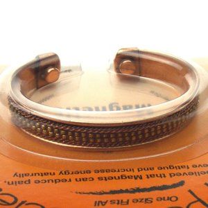 Magnetic Copper Bracelet Adjustable Cuff One Size Reduce Pain Fatigue Mens Women